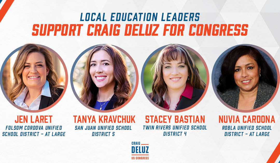 Local Education Leaders Endorse Craig Deluz for Congress